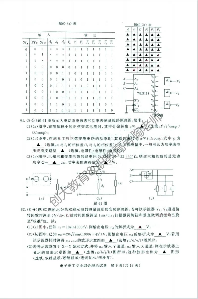 维修电工技师理论知识试卷-图2